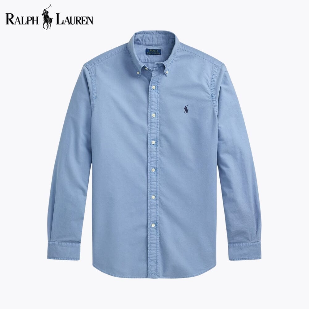 RL Slim Fit Garment-Dyed Oxford Shirt RL Slim Fit Garment-Dyed Oxford Shirt Minha loja Channel Blue S 