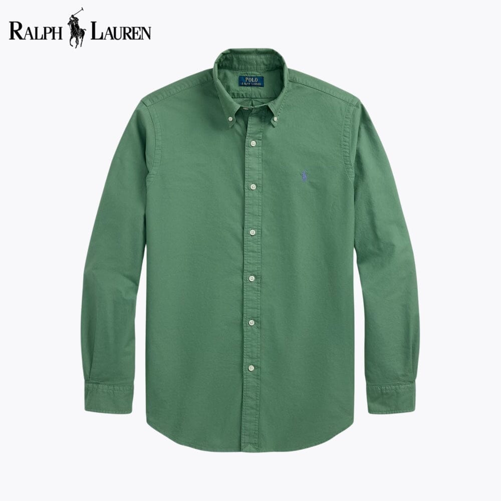 RL Slim Fit Garment-Dyed Oxford Shirt RL Slim Fit Garment-Dyed Oxford Shirt Minha loja Green S 