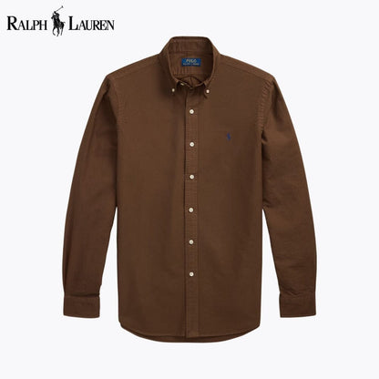 RL Slim Fit Garment-Dyed Oxford Shirt RL Slim Fit Garment-Dyed Oxford Shirt Minha loja Grown S 