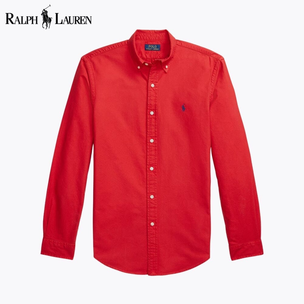 RL Slim Fit Garment-Dyed Oxford Shirt RL Slim Fit Garment-Dyed Oxford Shirt Minha loja Red S 