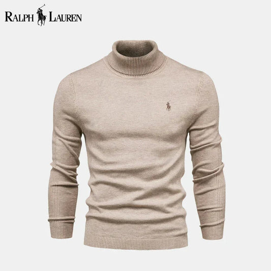RL Turtleneck Cable-Knit Wool Knit Sweater