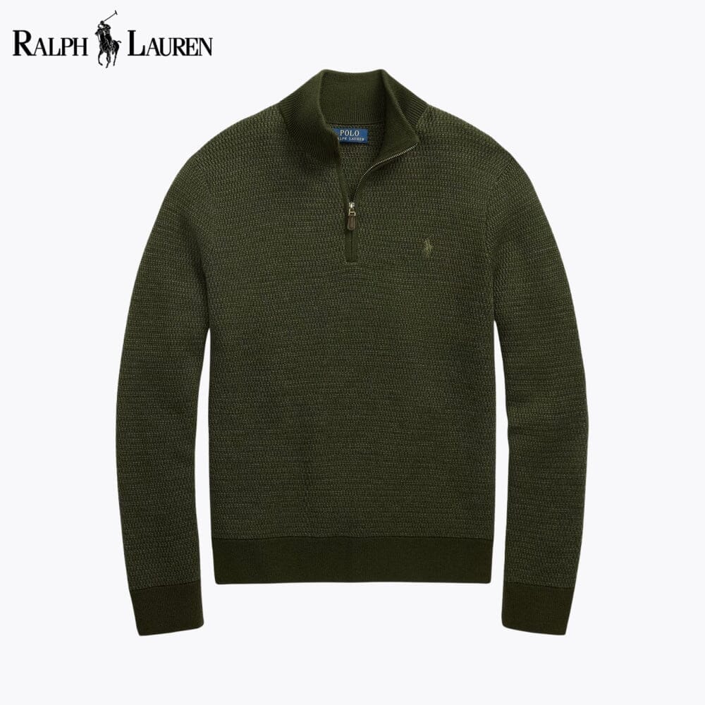 RL Washable Wool Quarter-Zip Sweater RL Washable Wool Quarter-Zip Sweater Minha loja Olive S 