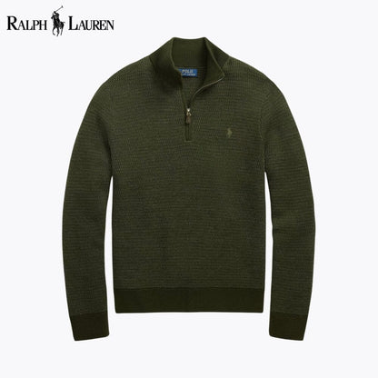 RL Washable Wool Quarter-Zip Sweater RL Washable Wool Quarter-Zip Sweater Minha loja Olive S 