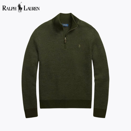 RL Washable Wool Quarter-Zip Sweater RL Washable Wool Quarter-Zip Sweater Minha loja Olive S 