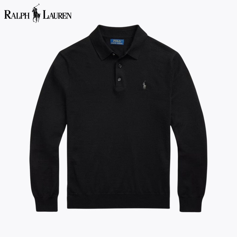 RL Wool Polo-Collar Jumper RL Wool Polo-Collar Sweater Minha loja Black S 