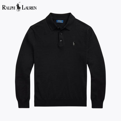 RL Wool Polo-Collar Jumper RL Wool Polo-Collar Sweater Minha loja Black S 