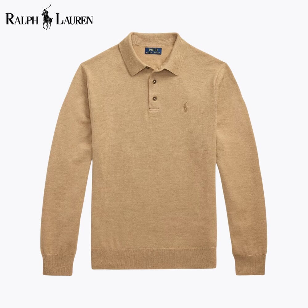 RL Wool Polo-Collar Jumper RL Wool Polo-Collar Sweater Minha loja Camel S 