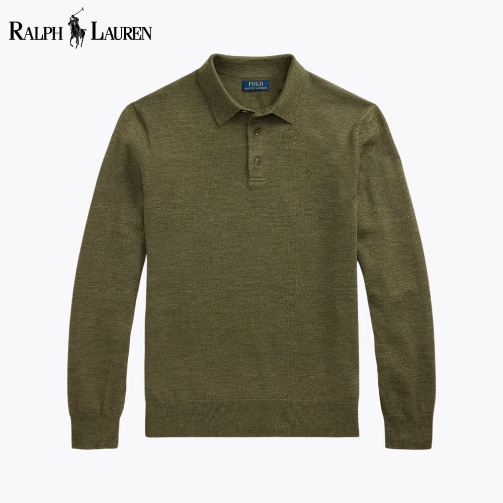 RL Wool Polo-Collar Jumper RL Wool Polo-Collar Sweater Minha loja Olive S 