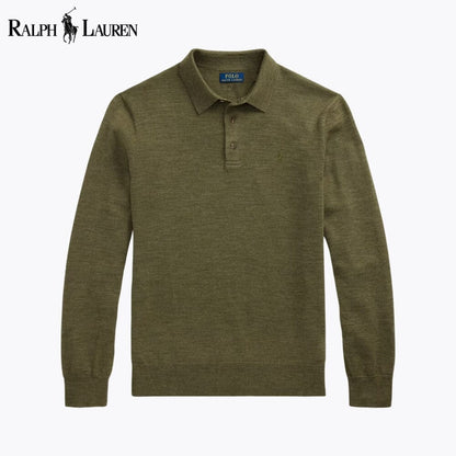 RL Wool Polo-Collar Jumper RL Wool Polo-Collar Sweater Minha loja Olive S 
