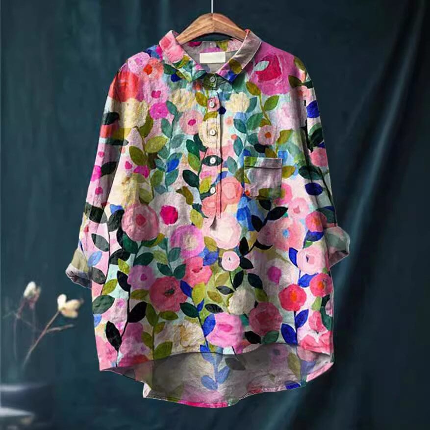 Rosie- VINTAGE FLORAL BLOUSE Shirt Minha loja Flower Garden S 
