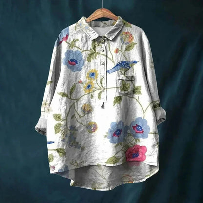 Rosie- VINTAGE FLORAL BLOUSE Shirt Minha loja White S 