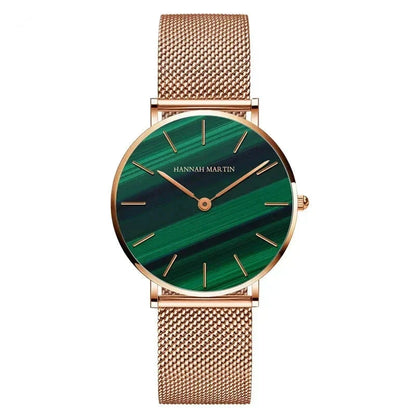 Round Women's Wrist Watch Relógio de Pulso Feminino Redondo Minha loja Green with Rose 