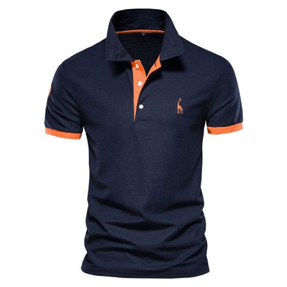 Ryan™ | Sporty Polo Shirt Shirt Minha loja Navy Blue & Orange XS 