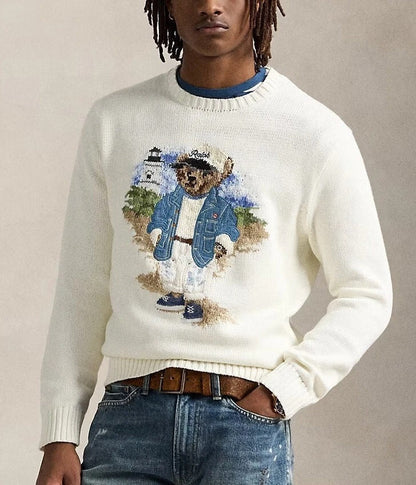 L.R Sweater | Blue Polo Bear