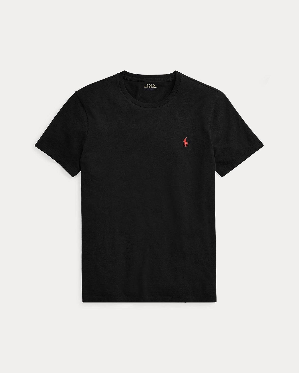 T-shirt ajusté à col rond en coton Noir