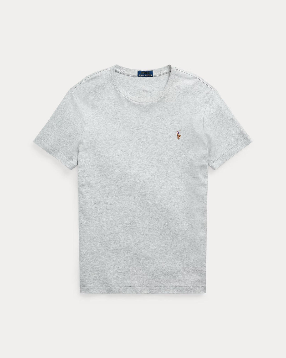 Slim fit T-skjorte i bomull med rund hals, grå