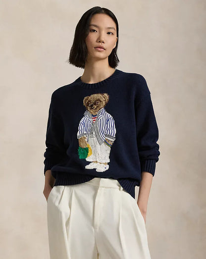 L.R Sweater | Navy Blue Polo Bear