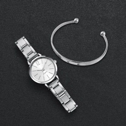 Stainless steel quartz watch + bracelet Minha loja 