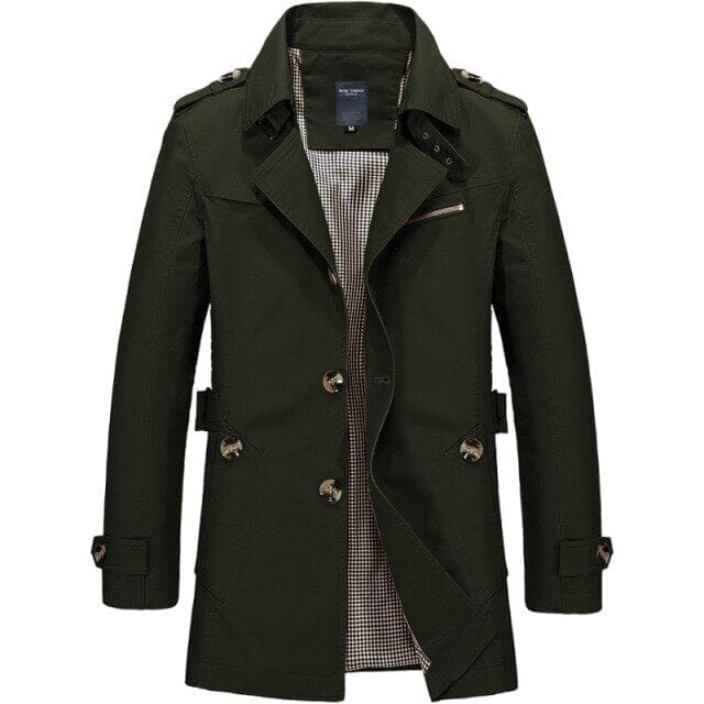 Sterling™ | Vintage Long Coat coat Minha loja Army Green M 