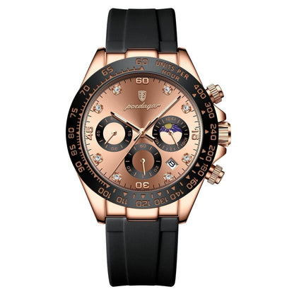 Watch Poedagar Chronograph Fase Date Relogio 04 Minha loja Rose Gold Gold 