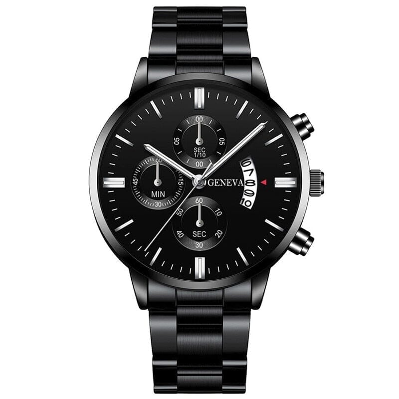Watch Poedagar Geneva Diplomacy Relogio 14 Minha loja Geneva Black Silver 