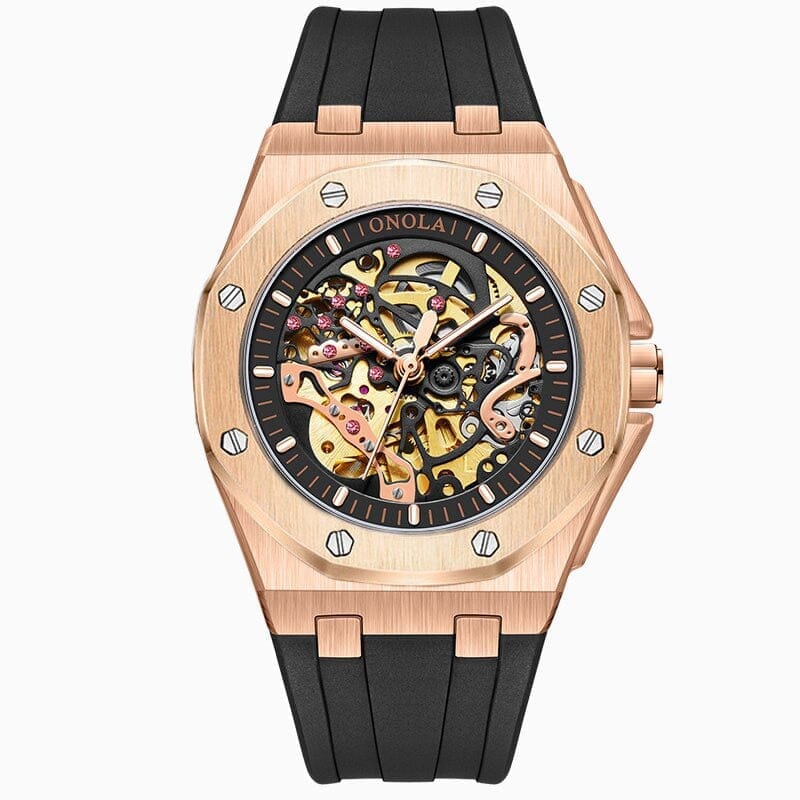 Watch Poedagar Skeleton Oak Relogio 42 Minha loja Rose 
