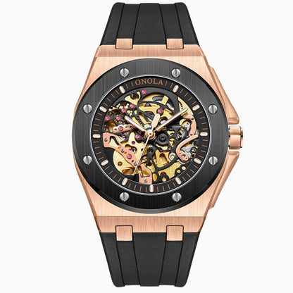 Watch Poedagar Skeleton Oak Relogio 42 Minha loja Rose Black 