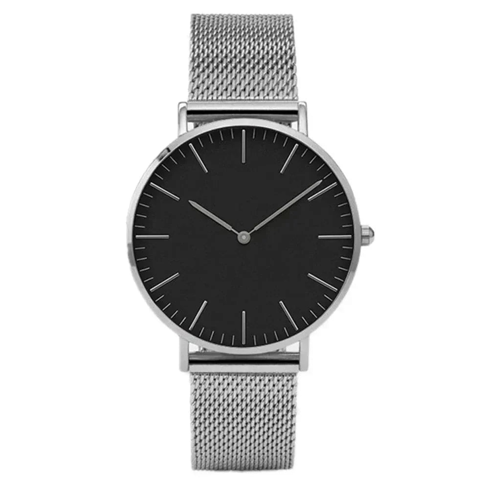 Women's Round 38mm Watch relógio Minha loja Prata - Preto 