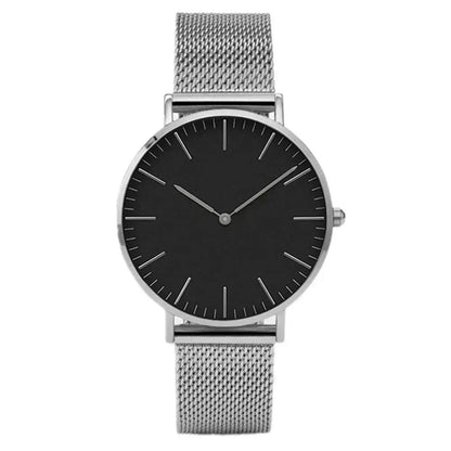 Women's Round 38mm Watch relógio Minha loja Prata - Preto 