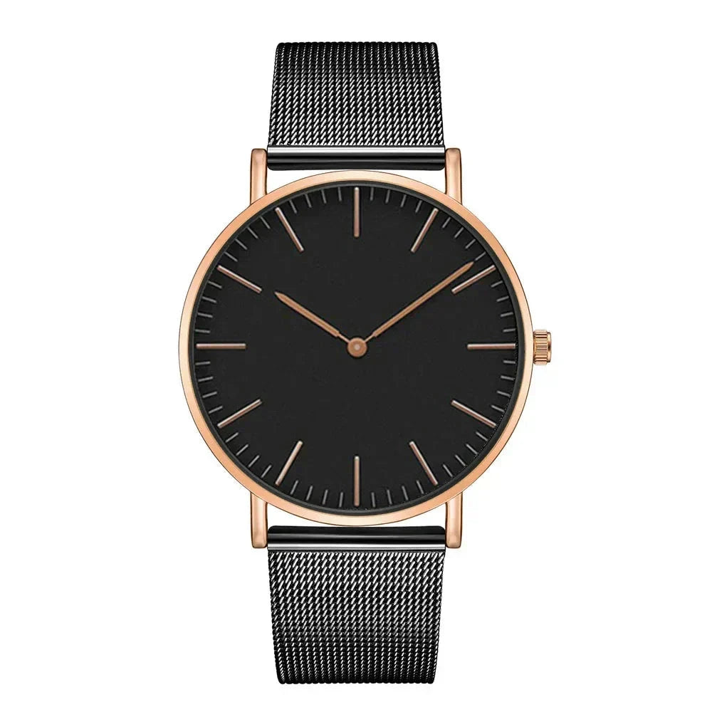 Women's Round 38mm Watch relógio Minha loja Preto - Rosé 