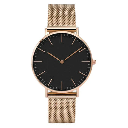 Women's Round 38mm Watch relógio Minha loja Rosé - Preto 