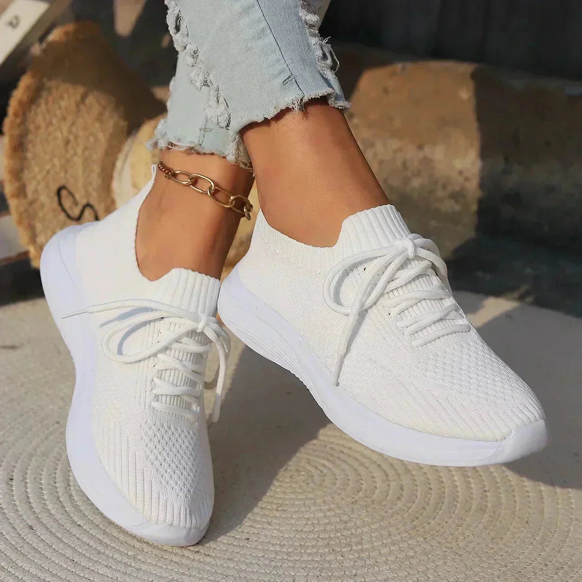 Zara™ | Relaxed Fit Sneakers Shoes Minha loja White NZ5 / EU36 